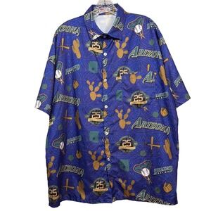 Budweiser Arizona Diamondbacks 25th Anniversary Shirt Mens XL Blue Button Up MLB